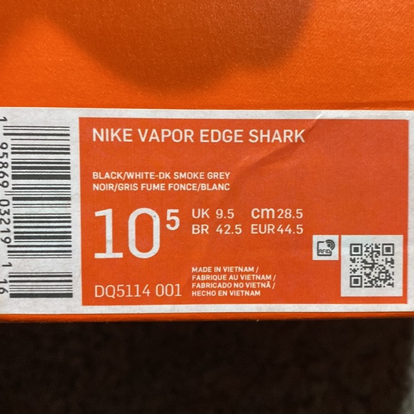 Nike Vapor Edge Shark Size 10.5 Men’s - Picture 2 of 3